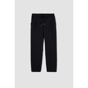 Jogger Cepli Düz Paça Yüksek Bel Keten Görünümlü Pantolon R0433AZ23SP