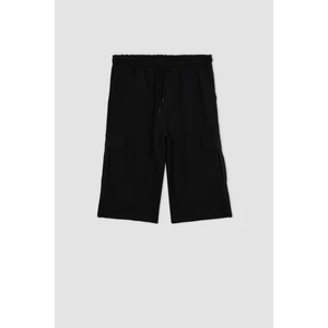 Regular Fit Cepli Basic Kapri Şort T4693AZ23SM