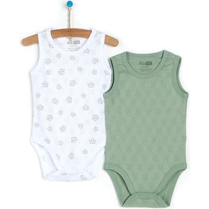 2li Jakarlı Çiçek Desen Atlet Body Kız Bebek