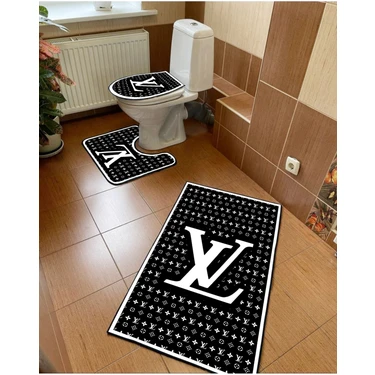 Modern home Banyo Paspası Louis Vuitton Baskılı 3'lü Set, Dijital Klozet  Takımı Kaymaz Taban 60x100 - 50x62 Fiyatı, Yorumları - Trendyol