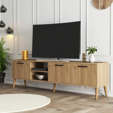 Mezza Exxen 180 cm (Ahşap Ayaklı) Tv Ünitesi Sepet Rengi