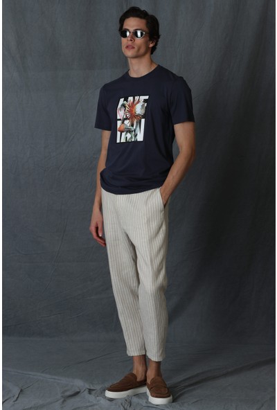 Lufian Blake Modern Grafik T- Shirt Siyah