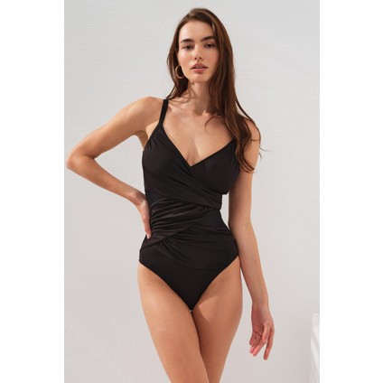 Kadın Tül Detaylı Parçalı Siyah Mayo 2C3T1N1O08