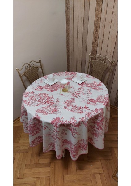 Duck (Leke Itici ,leke Tutmaz) Kumaş,yuvarlak, Yemek Masası Örtüsü