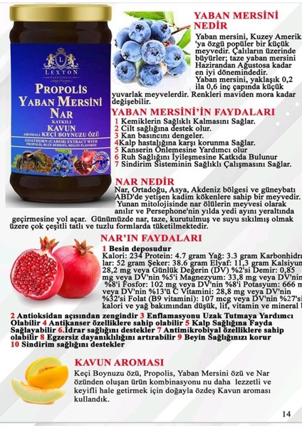 Yaban Mersini Nar Katkılı Kavun Keçi Boynuzu Özü Pekmezi 640 gr fiyatları