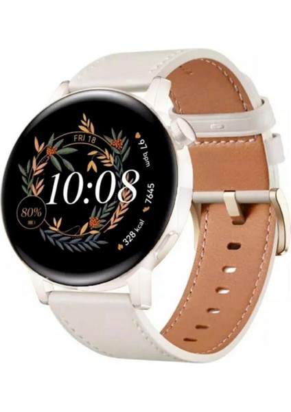 Gt3 Mini 38 mm Kadın Akıllı Saati-Beyaz Yuvarlak Kadın Saati Nfc Özellikli