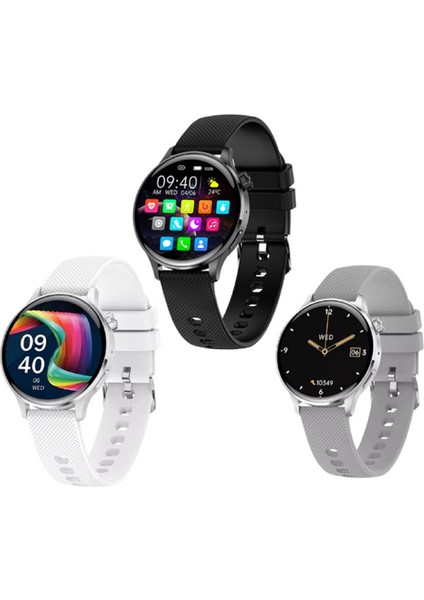Gt3 Mini 38 mm Kadın Akıllı Saati-Beyaz Yuvarlak Kadın Saati Nfc Özellikli