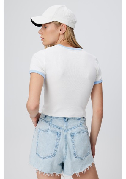 Baskılı Crop T-Shırt