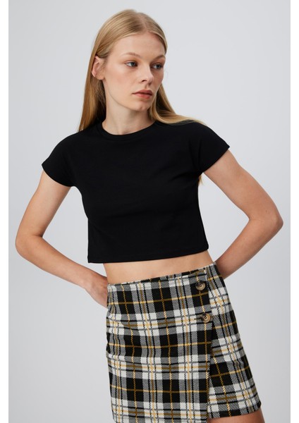 Kısa Kol Crop T-Shırt