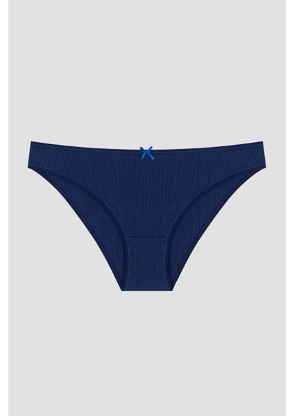 Mavi Çiçekli Kareli 3lü Soft Pointel Slip Külot fırsatları