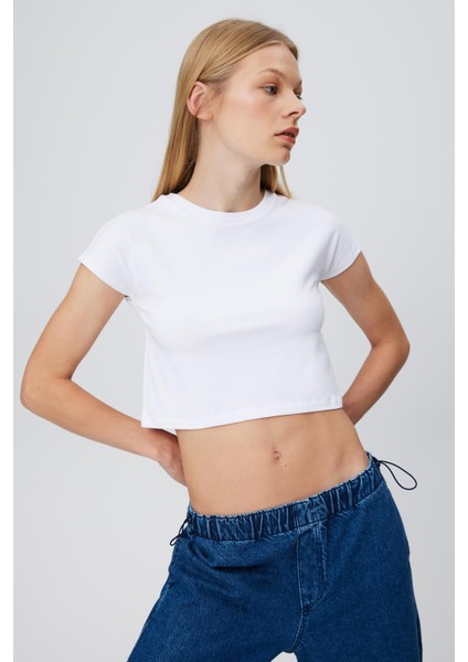 Kısa Kol Crop T-Shırt