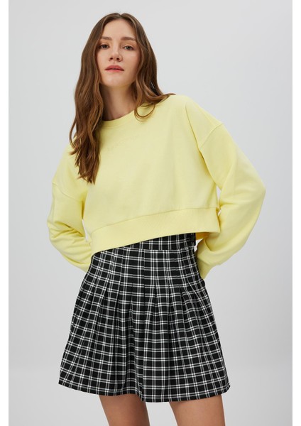 Nakışlı Crop Sweatshirt