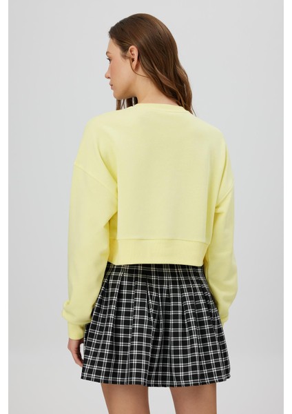 Nakışlı Crop Sweatshirt