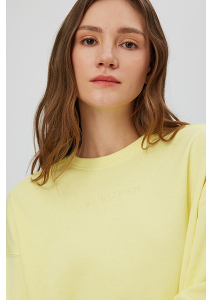 Nakışlı Crop Sweatshirt