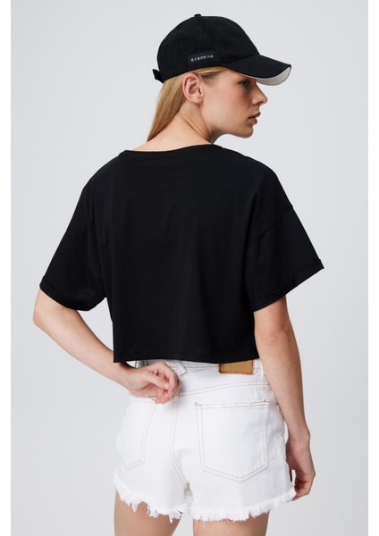 Kol Ucu Katlamalı Crop T-Shırt fiyatları