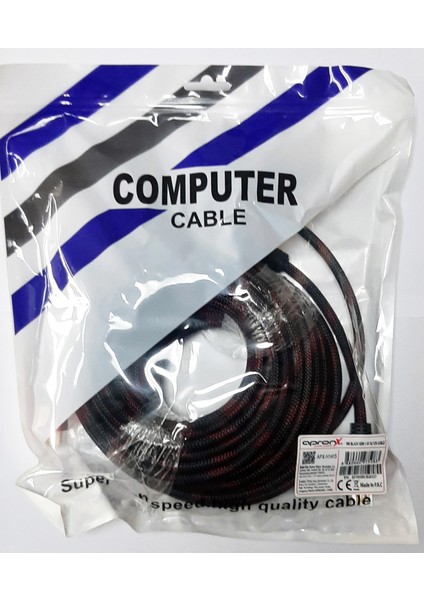 15 Metre Örgülü HDMI Kablo - 15 Metre HDMI to HDMI Kablo Örgülü Form 1.4V