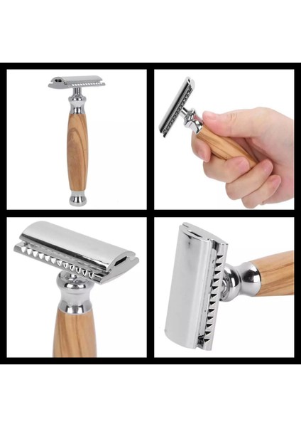 Shave Q5 Manuel Tıraş Makinesi + F10 Fırça + Kase + 5 Adet Platinum Yaprak Jilet