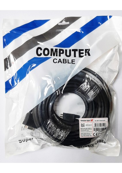 APX-VGA02 1,5 Metre VGA Görüntü Kablosu 1.5 Metre Monitör Kablosu VGA Kablo