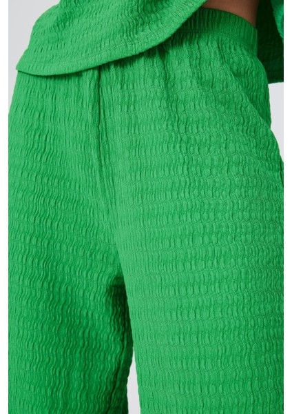 Crop Culotte Dökümlü Pantolon