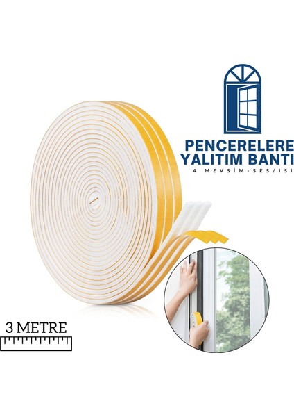 Pencereler Için 4 Mevsim 3 Metre Ses Isı Yalıtım Sünger Bant 716807 fiyatları