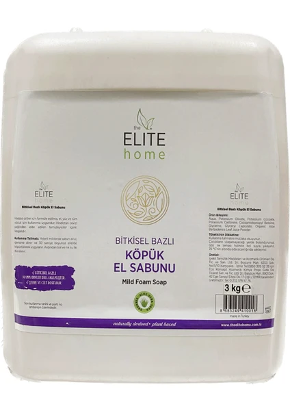 The Elite Home Bitkisel Bazlı Köpük El Sabunu 3 kg