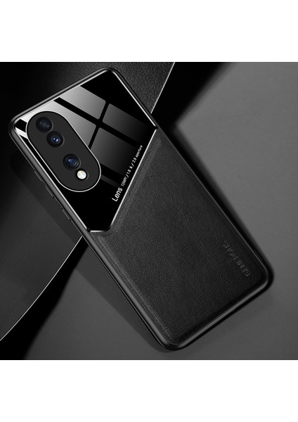 Honor 70 5g Manyetik Emme Dikiş Deri Deseni Cep Telefonu Kılıfları (Yurt Dışından)