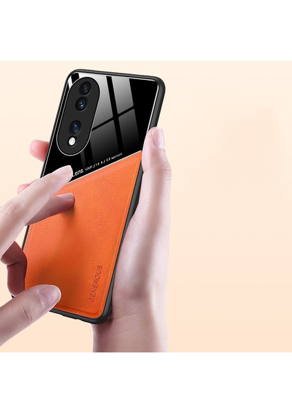 Honor 70 5g Manyetik Emme Dikiş Deri Deseni Cep Telefonu Kılıfları (Yurt Dışından) modelleri