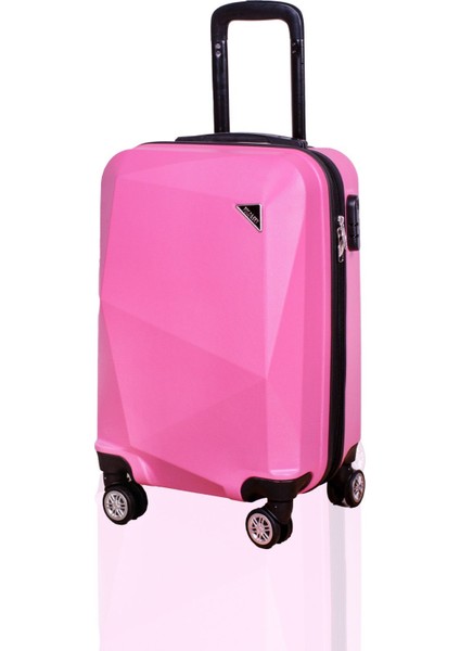 Elmas Model Pembe Renk 2'li Valiz Seti (Küçük+Büyük) modelleri