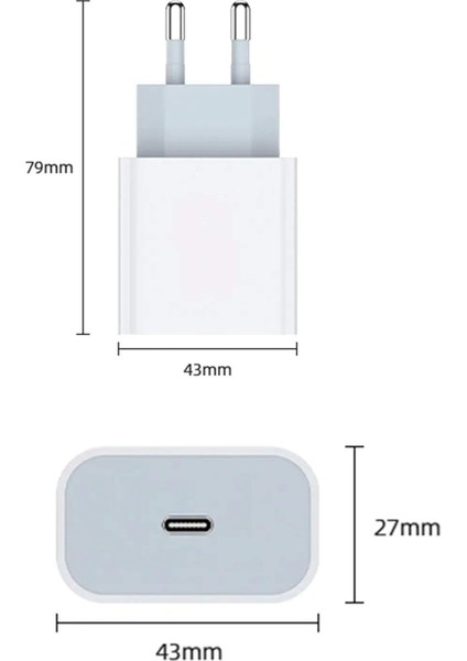 Royaleks Yeni Nesil Type-C To Lightning Iphone 7 8 x 11 12 Uyumlu 20W Hızlı Şarj Adaptörü ve Kablosu