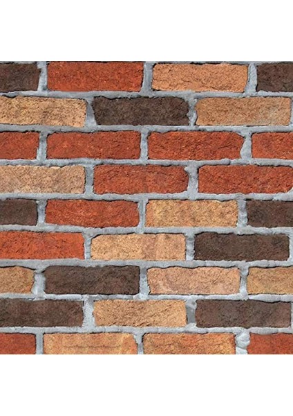 Zhlhome 3mt x 60 cm Kırmızı Tuğla Desenli Masa Tezgah Mutfak Su Geçirmez Yapışkanlı Folyo Sticker