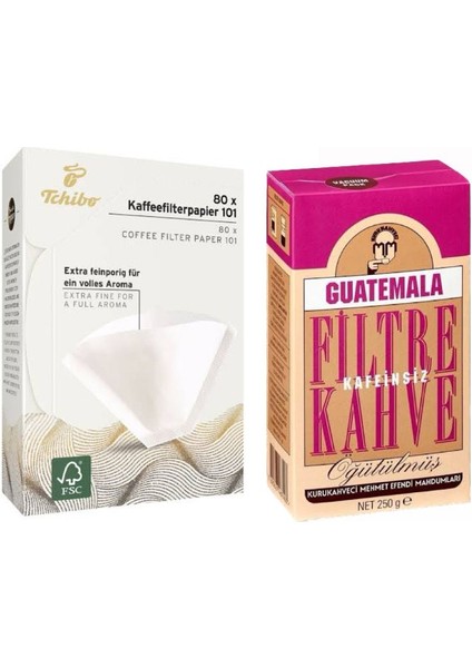Guatemala Kafeinsiz Filtre Kahve 250 gr + Tchibo Filtre Kahve Kağıdı