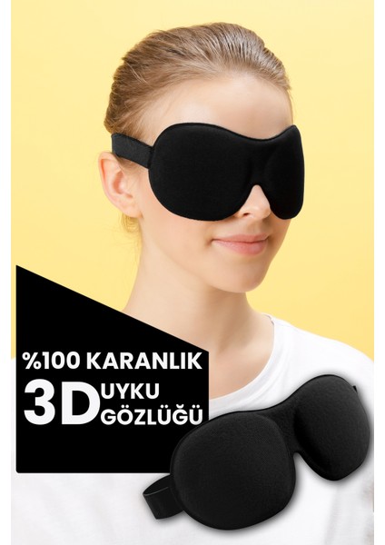 20 x 8 x 2,5 cm Siyah Uyku Gözlüğü