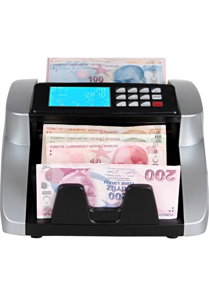 GB7100 Karışık Para Sayma Makinesi ve Sahte Yakalama -Tl-Euro-Usd - Türkçe Sesli Uyarı