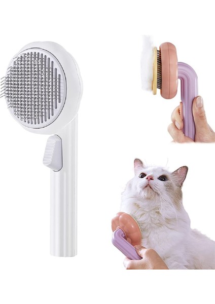 Lüx Pet Tarağı Otomatik Temizlenen Tuşlu Evcil Hayvan Fırçası Kedi Köpek Tüy Toplayıcı Tuşlu fırsatları