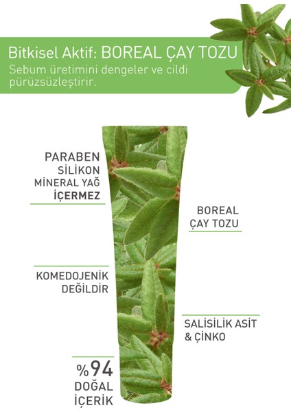 Sebo Vegetal - Ultra Hafif Dokulu, Anında Matlık Sağlayan, Parlama Karşıtı Lokal Bakım- 30 ml