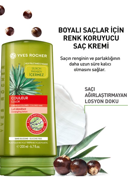 Yves Rocher Boyalı Saçlar için Renk Koruyucu Saç Kremi - 200 ml