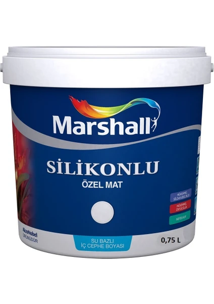 Silikonlu Özel Mat Silinebilir Iç Cephe Duvar Boyası 0.75 L