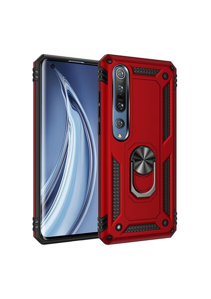 Xiaomi Mi Note 10 Lite Kılıf Vega Tank Sert Yüzüklü Standlı Zırh Koruma Kapak