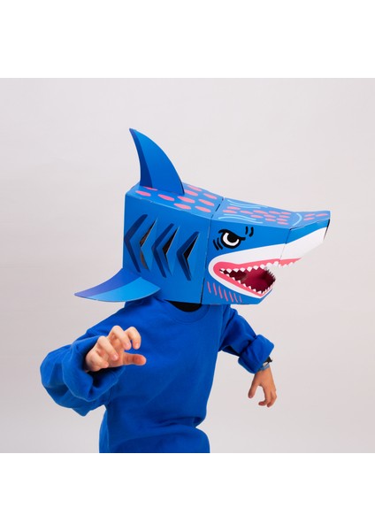 Karton 3D Maske Sharky