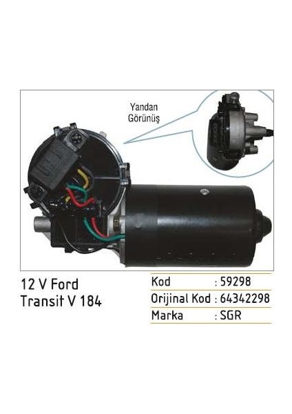 Silecek Motoru 12V Ford Transit V184 64342298 56298