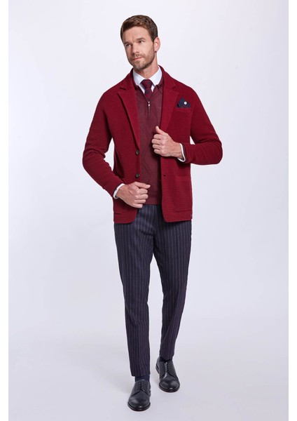 Baklava Desenli Boğazlı Saf Kaşmir Bordo Kazak indirimleri