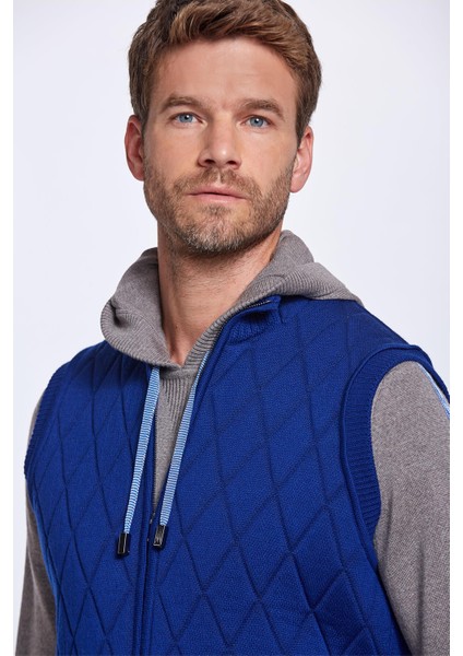 Merino Yün Activewear Indigo Triko Yelek