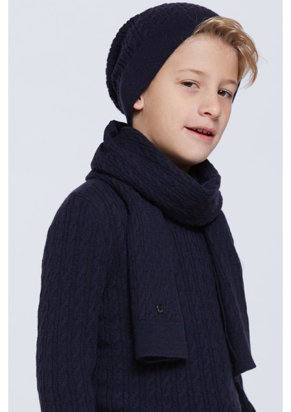 Lambswool Yün Lacivert Çocuk Bere modelleri