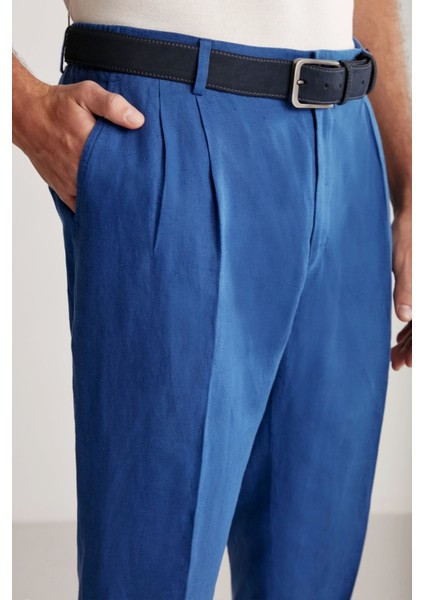 Saf Keten Indigo Pantolon indirimleri