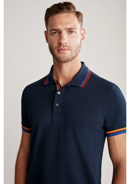 Pike Pamuk Lacivert Polo T-Shirt