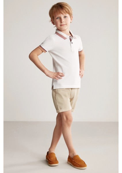 Pike Pamuk Beyaz Çocuk Polo T-Shirt fırsatları