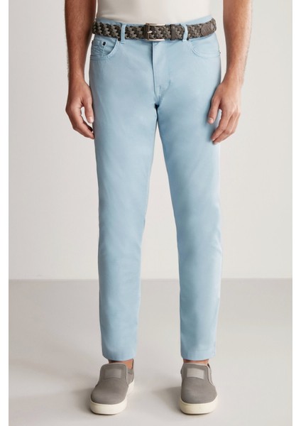 Slim Fit 5 Cep Gök Mavisi Chino Pantolon