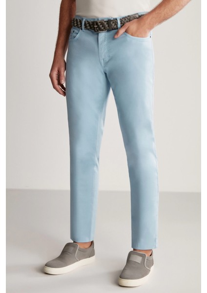 Slim Fit 5 Cep Gök Mavisi Chino Pantolon modelleri