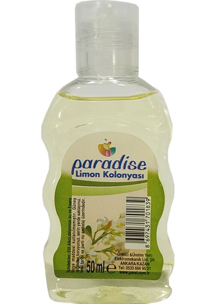 Limon Kolonyası 50 ml 5 Adet Dökmeli