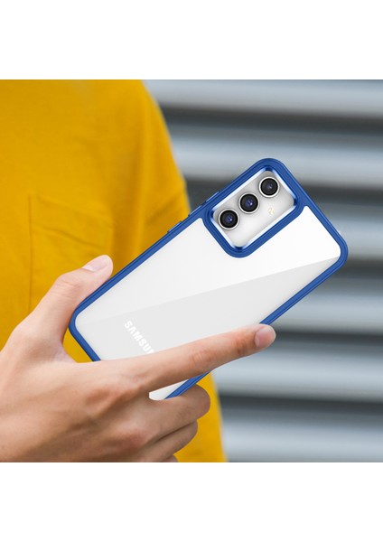 Galaxy A04S ile Uyumlu Kılıf Kontrast Renk Tasarımlı Cynosure Kapak Siyah modelleri